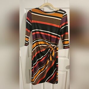 Stretch fabric striped dress